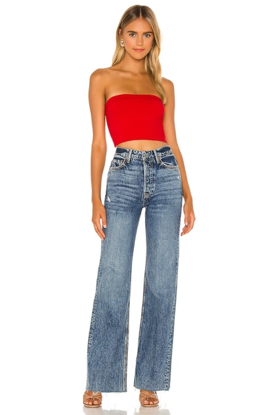 Susana Monaco Essential Crop Tube Top In Perfect Red