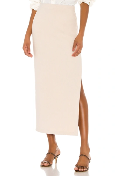 Shop L'academie The Mia Midi Skirt In Cream