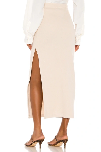 Shop L'academie The Mia Midi Skirt In Cream