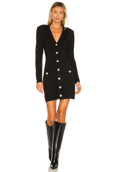 Shop L Agence Breanna V-neck Mini Dress In Black