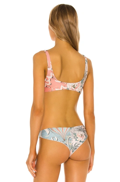 Shop Agua Bendita Grace Zola Embroidered Bikini Top In Multicolor