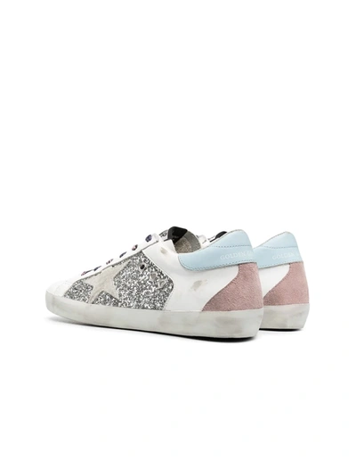Shop Golden Goose Superstar Sneakers With Sparkles In White