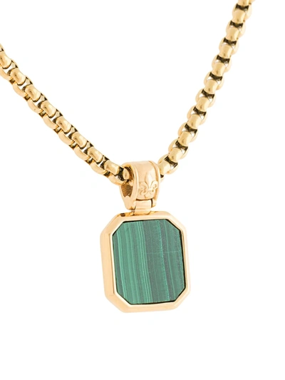 Nialaya Jewelry Square Malachite Pendant Necklace In Gold