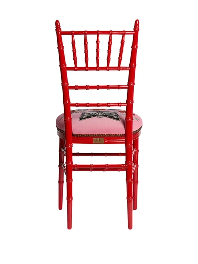 Shop Gucci Chiavari Cat-print Chair In Red