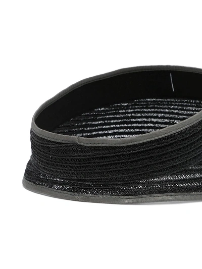 Shop Maison Michel Woven-effect Visor Hat In Black