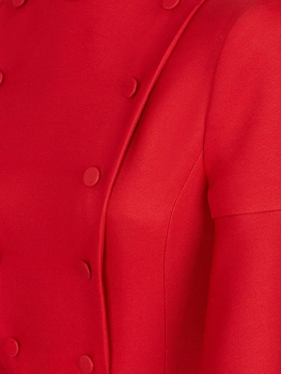Shop Fendi Tulip-sleeve Midi Sheath Dress In Red