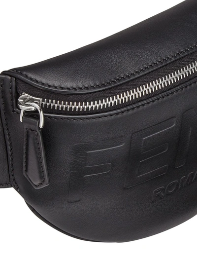 Shop Fendi Debossed-logo Small Belt Bag In Black