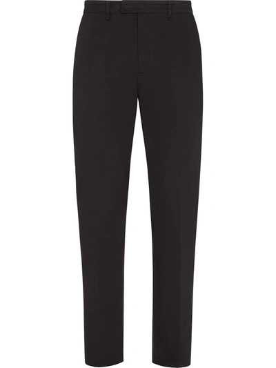 Shop Fendi High-waist Tailored Trousers In Black