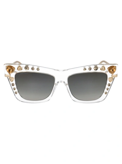 Shop Jimmy Choo Bee/s Sunglasses In Rejfq Crys Gold