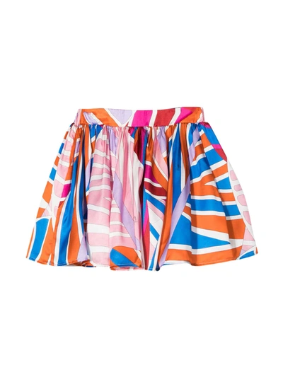 Shop Emilio Pucci Multicolor Skirt In Arancio/azzurro