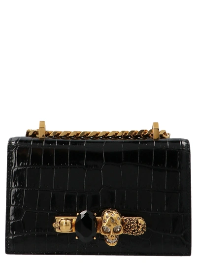 Shop Alexander Mcqueen Mini Jewel Satchel Bag In Black
