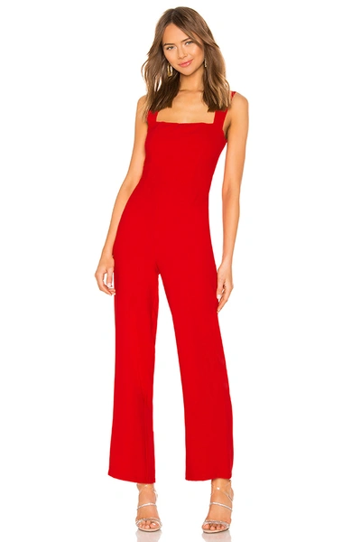 Shop Superdown Karolyn Square Neck Jumpsuit In Red