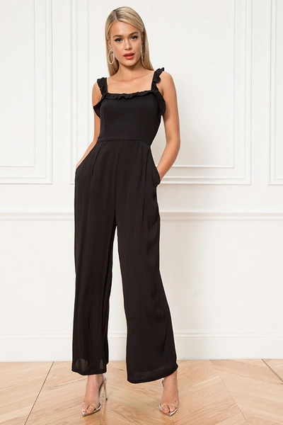 Shop Superdown Victoria Ruffle Jumpsuit In Black