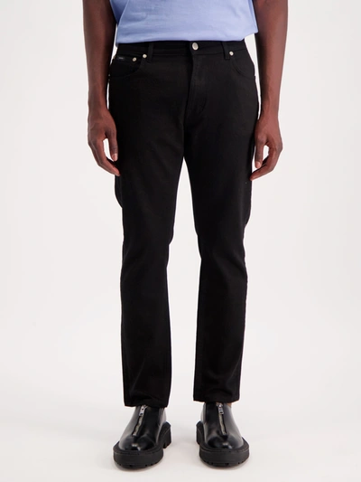 Amendi Lars Slim Tapered Leg Stretch Organic Cotton Jeans In Black