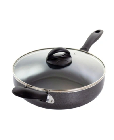 Shop Oster Clairborne 10.25" Saute Pan With Lid In Charcoal