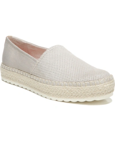 Dr. Scholl's Discovery Womens Platform Comfort Espadrilles In Oyster Grey Microfiber