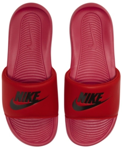 Shop Nike Men's Victori One Slide Sandals From Finish Line In University Red, Black