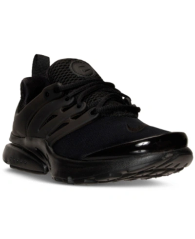 Shop Nike Little Boys' Presto Casual Sneakers From Finish Line In Black/black-black