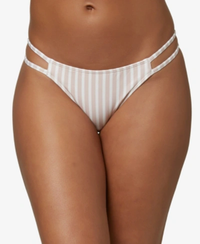 Shop O'neill Juniors' Cardiff Lilia Striped Cheeky Bikini Bottoms Women's Swimsuit In Natural Lilia Stripe