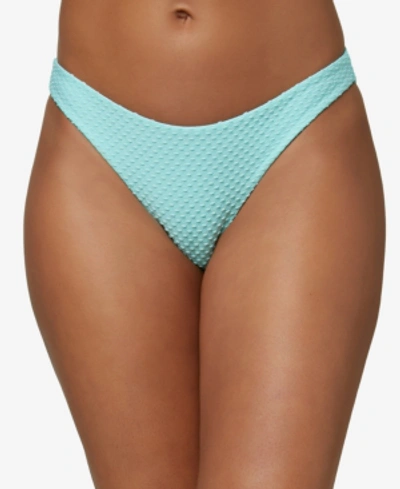 Shop O'neill Juniors' Rockley Saltwater Solids Textured Bikini Bottoms Women's Swimsuit In Sea Glass