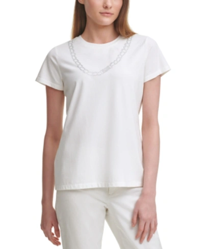 Shop Calvin Klein Chain Graphic T-shirt In Soft White