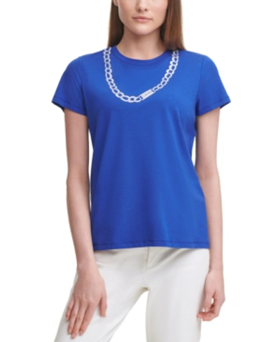 Shop Calvin Klein Chain Graphic T-shirt In Klein Blue