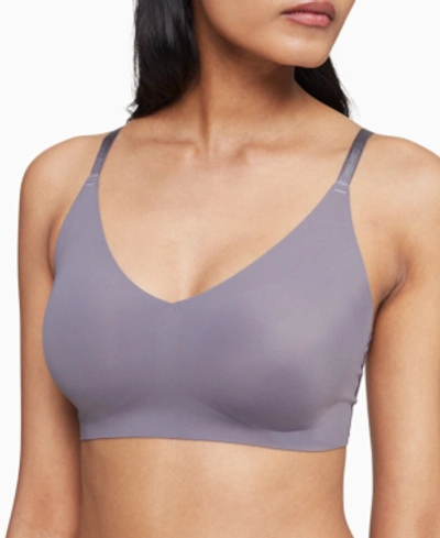 Shop Calvin Klein Invisibles Comfort Lightly Lined Triangle Bralette Qf5753 In Purple Haze