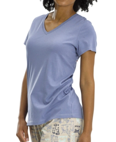 Shop Hue V-neck Pajama T-shirt In Blue Ice
