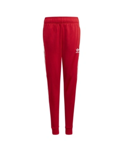 Shop Adidas Originals Adidas Big Boys Adicolor Sst Track Pants In Scarlet, White