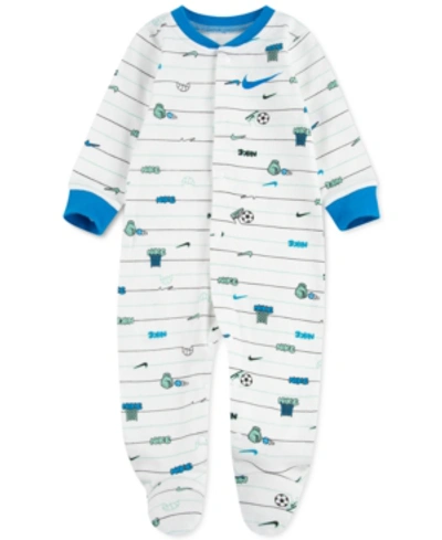 Nike Baby Boys Sport Ball Footed Cotton Coverall In White | ModeSens