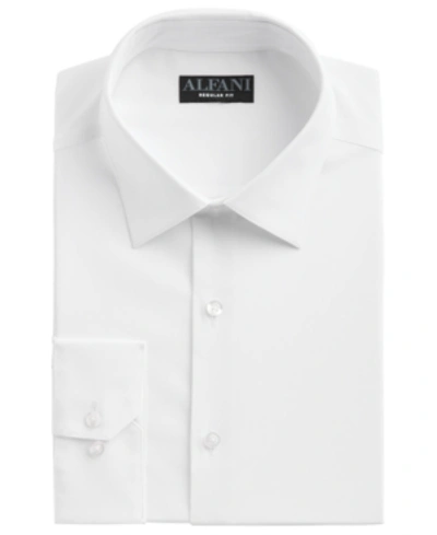 Shop Alfani Men's Regular Fit Cooling Performance Stretch Solid Dress Shirt, Created For Macy's In White