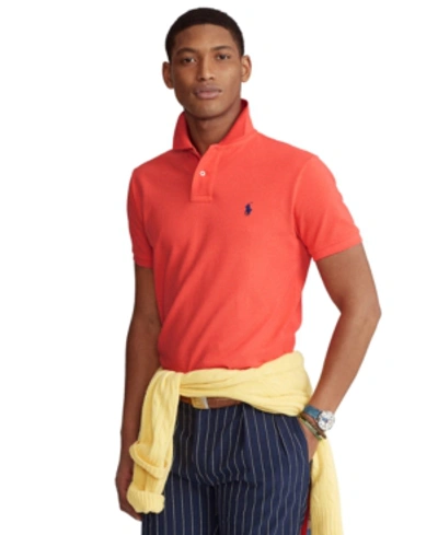 Shop Polo Ralph Lauren Men's Custom Slim Fit Mesh Polo In Racing Red