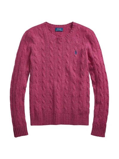 Shop Polo Ralph Lauren Julianna Classic Cable Knit Sweater In Comfrey Heather