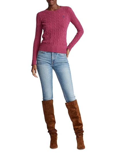 Shop Polo Ralph Lauren Julianna Classic Cable Knit Sweater In Comfrey Heather