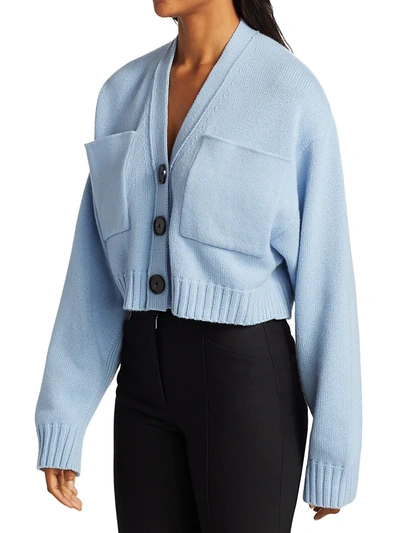 Shop Proenza Schouler Women's Eco Cashmere Core Knit Cardigan In Chambray Blue