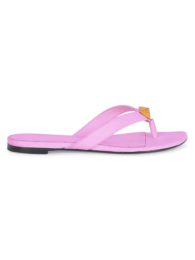 Shop Valentino Roman Stud Thong Sandals In Giancito