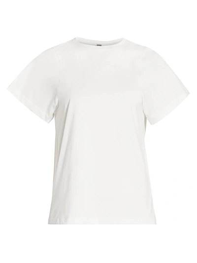 Totême Toteme Monogram-embroidered Curved T-shirt Women In Off White