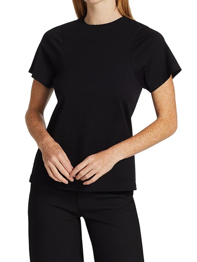Totême Toteme Monogram-embroidered Curved T-shirt Women In Off White