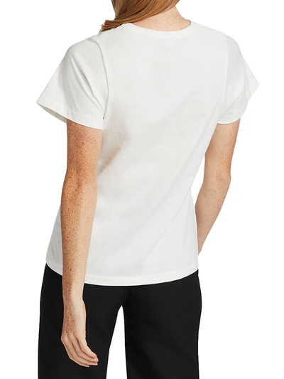Totême Toteme Monogram-embroidered Curved T-shirt Women In Off White