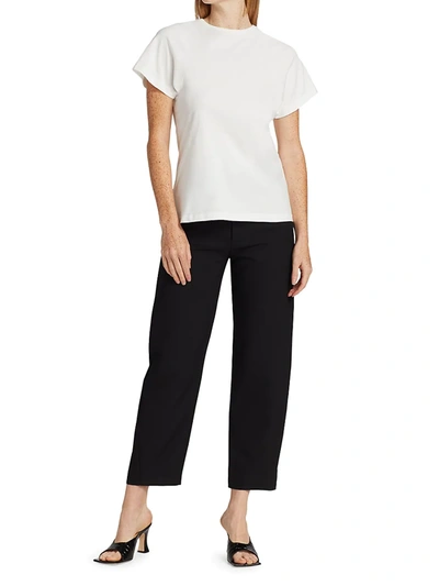 Totême Toteme Monogram-embroidered Curved T-shirt Women In Off White