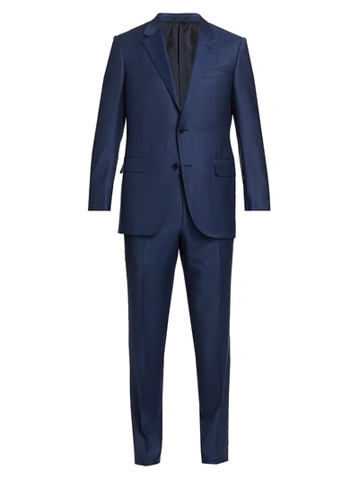 Shop Ermenegildo Zegna Men's Trofeo Solid Wool Suit In Navy Solid