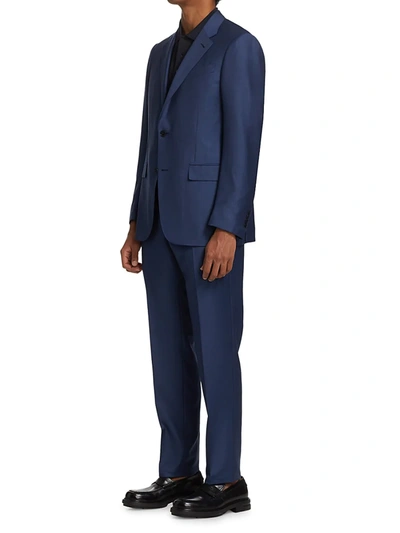 Shop Ermenegildo Zegna Men's Trofeo Solid Wool Suit In Navy Solid