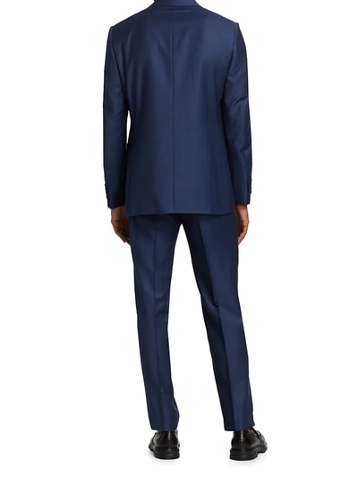 Shop Ermenegildo Zegna Men's Trofeo Solid Wool Suit In Navy Solid