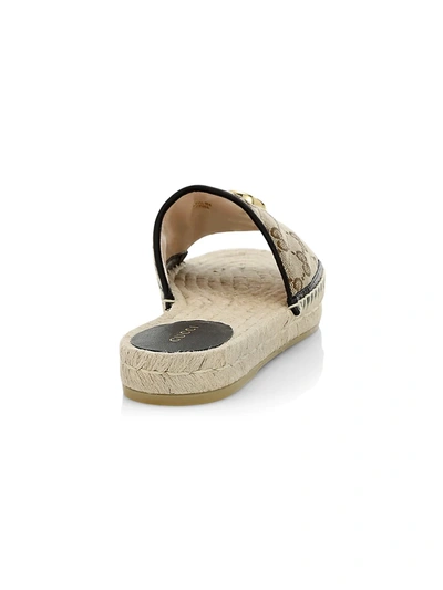 Shop Gucci Women's Gg Matelassé Canvas Espadrille Sandal In Beige