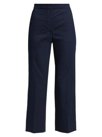 Shop St John Stretch Sateen Ankle Pants In Navy