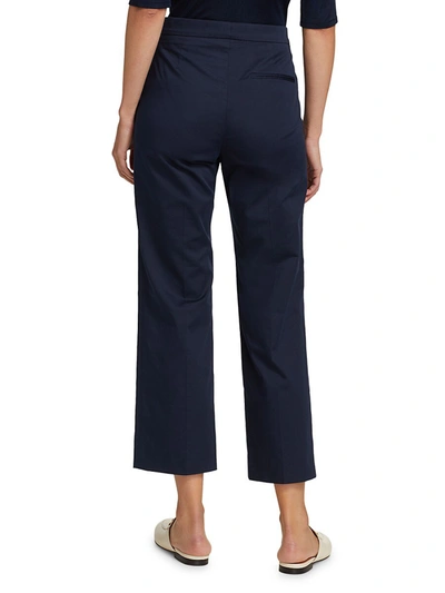 Shop St John Stretch Sateen Ankle Pants In Navy