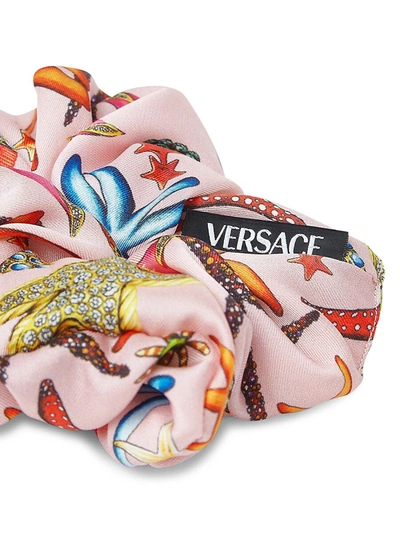 Shop Versace Tresor De La Mer Scrunchie In Pink Multi