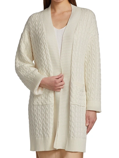 Shop Sablyn Mirna Long Cable-knit Cardigan In Sky