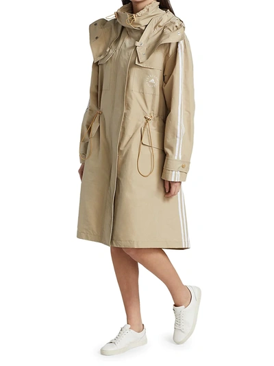 Shop Stella Mccartney Adidas X  Jessa Trench Coat In Bamboo