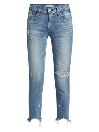 Shop Moussy Vintage Women's Glendele Distressed Skinny Jeans In Light Blue